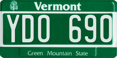 VT license plate YDO690