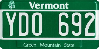 VT license plate YDO692