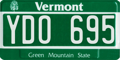 VT license plate YDO695