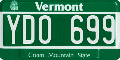 VT license plate YDO699
