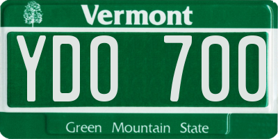 VT license plate YDO700