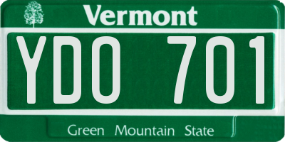 VT license plate YDO701