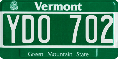 VT license plate YDO702