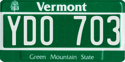VT license plate YDO703