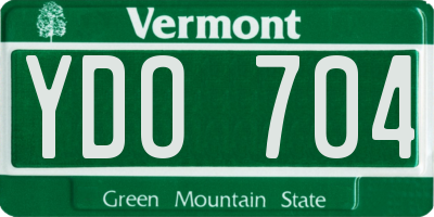 VT license plate YDO704