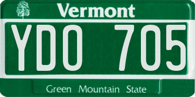 VT license plate YDO705