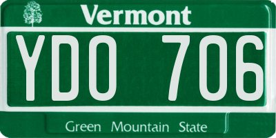 VT license plate YDO706