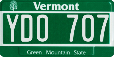 VT license plate YDO707