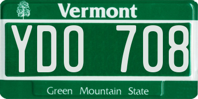 VT license plate YDO708