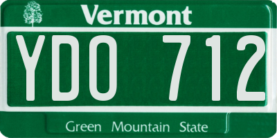VT license plate YDO712
