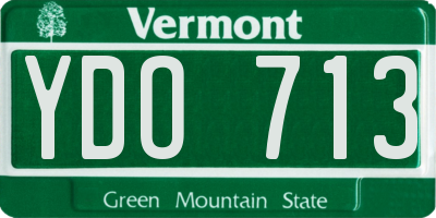 VT license plate YDO713