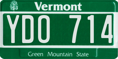 VT license plate YDO714