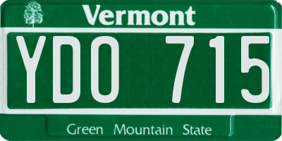 VT license plate YDO715
