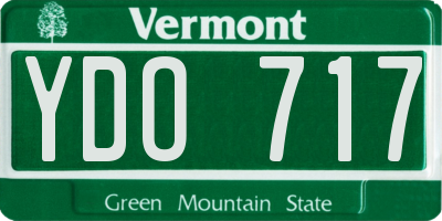 VT license plate YDO717