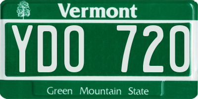 VT license plate YDO720