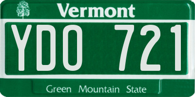 VT license plate YDO721