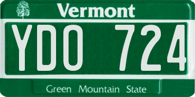VT license plate YDO724