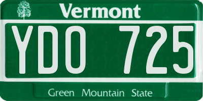 VT license plate YDO725