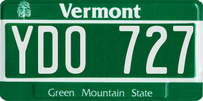 VT license plate YDO727