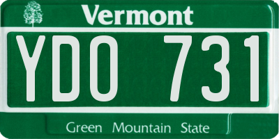 VT license plate YDO731
