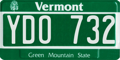 VT license plate YDO732