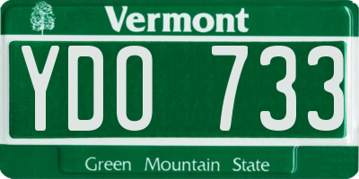 VT license plate YDO733