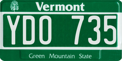 VT license plate YDO735