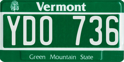VT license plate YDO736