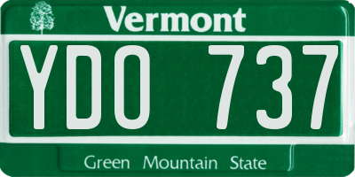 VT license plate YDO737
