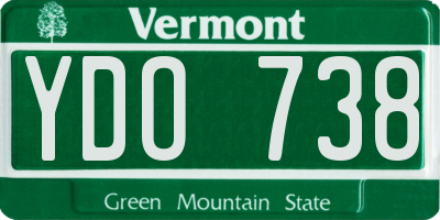 VT license plate YDO738