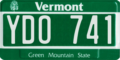 VT license plate YDO741
