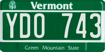 VT license plate YDO743