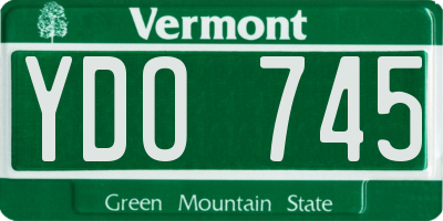 VT license plate YDO745