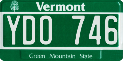 VT license plate YDO746