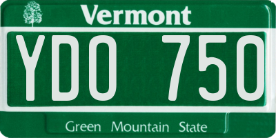 VT license plate YDO750