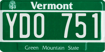 VT license plate YDO751