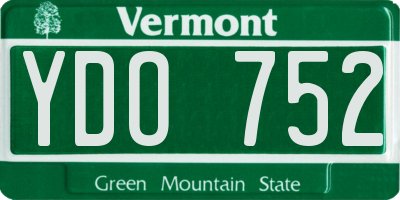 VT license plate YDO752