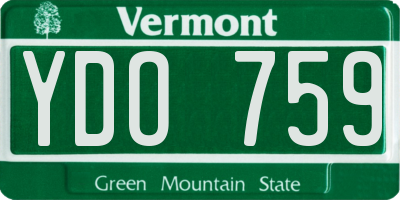 VT license plate YDO759