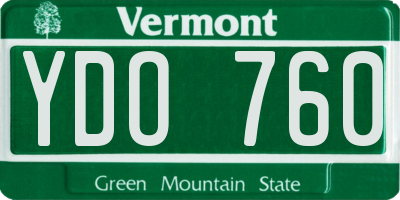 VT license plate YDO760