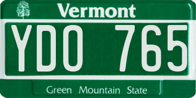 VT license plate YDO765
