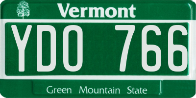 VT license plate YDO766