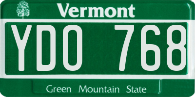 VT license plate YDO768