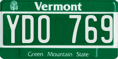 VT license plate YDO769
