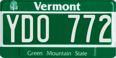 VT license plate YDO772