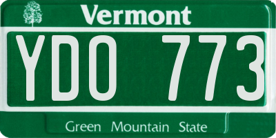 VT license plate YDO773