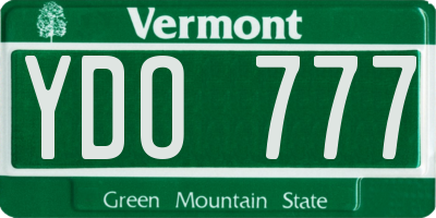 VT license plate YDO777
