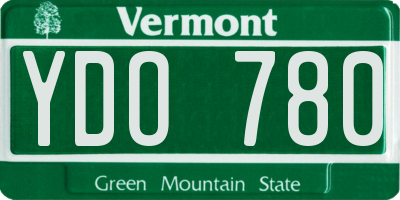 VT license plate YDO780