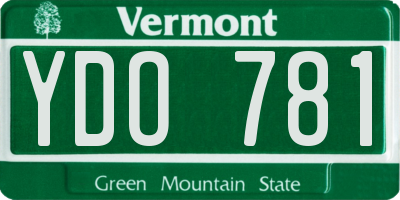 VT license plate YDO781