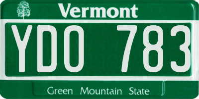 VT license plate YDO783