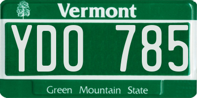 VT license plate YDO785